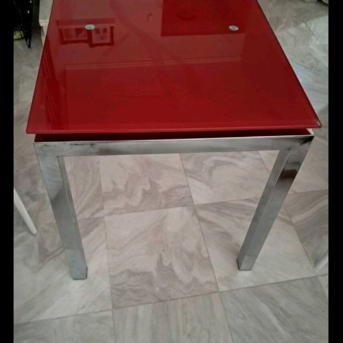 Glass folding table used