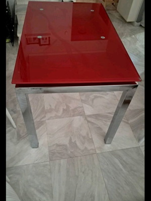 Glass folding table used