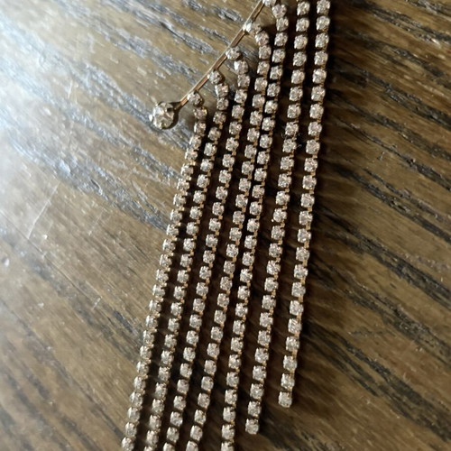 Statement Ear Cuff with Hanging Rhinestone Tassels used