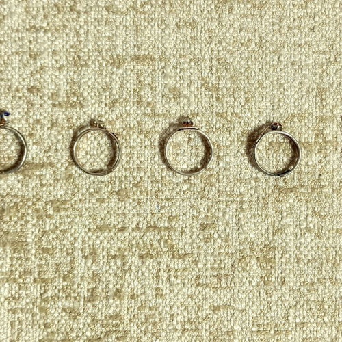 Children's vintage rings with zircon stones, pack of 4, new