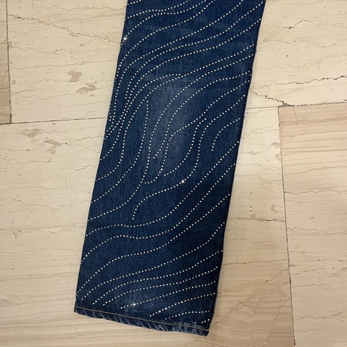 Zara blue low-rise jeans with rhinestones new