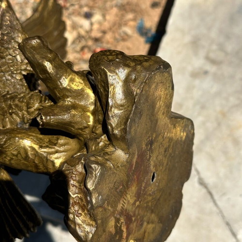 Brass eagle statue used with open wings