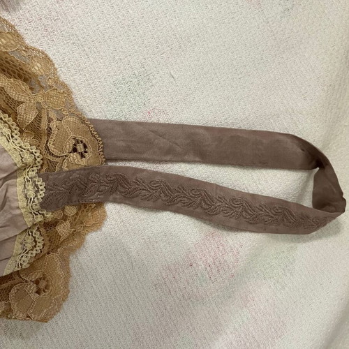 Feather Bone Silk Slip Dress Medium used, dusty rose with lace