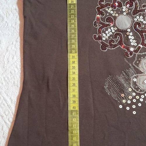 Brown sleeveless top with embroidered sequins like new