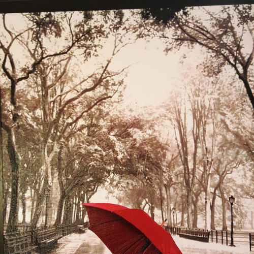 Oil painting used with Anastasiadis Harry signature, Red Umbrella theme