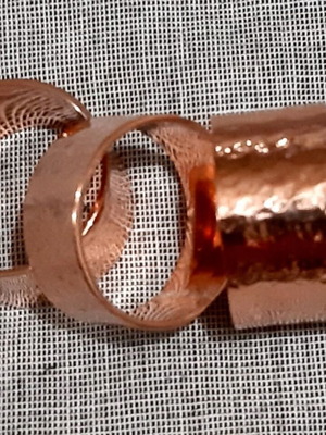 Copper ring handmade, hammered, new, gold color