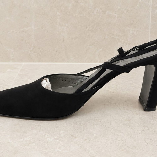Kalogirou slingback pumps satin navy blue size 37 like new