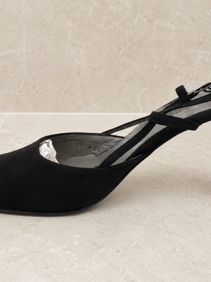 Kalogirou slingback pumps satin navy blue size 37 like new