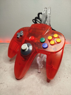 Controller for Nintendo 64 new, transparent red
