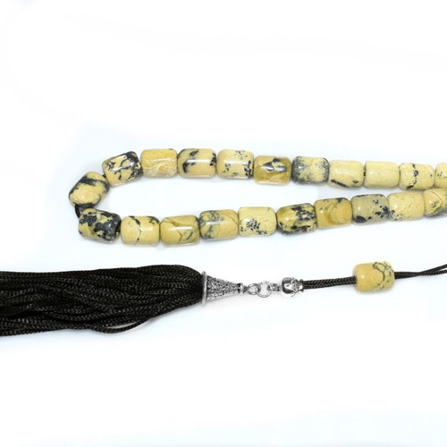 Worry beads with 21 natural howlite semi-precious stones new