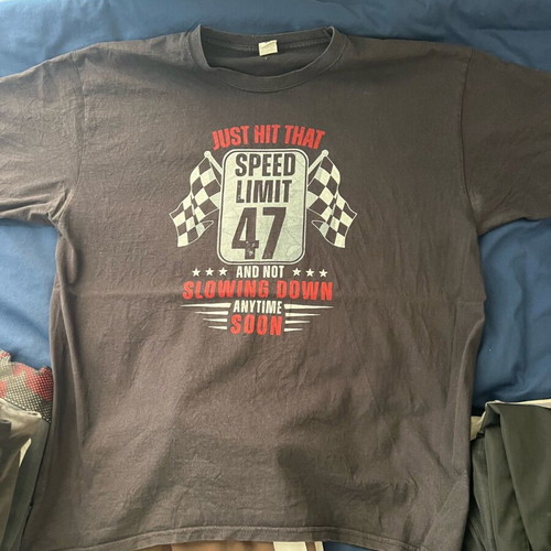T-shirt Tae Fruit of the Loom used, size XXL, black with old school print