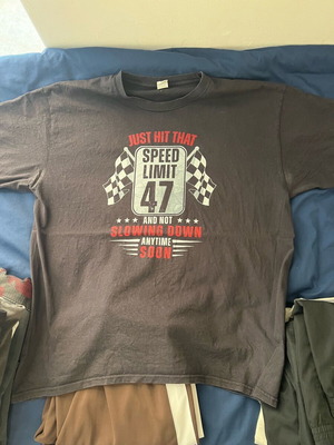 T-shirt Tae Fruit of the Loom used, size XXL, black with old school print