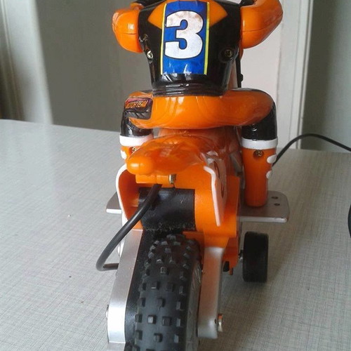 Racing motorcycle toy old wired remote control 22x17 cm