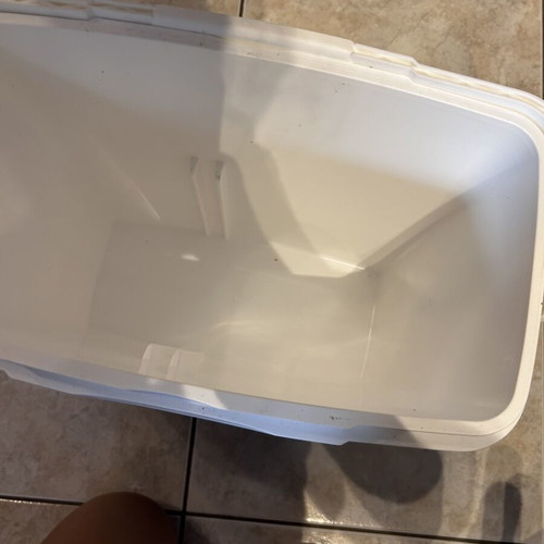 Portable sea cooler like new, blue plastic with handle lock