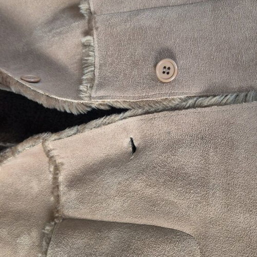 Children's coat new with eco fur camel brown for girls 10-12 years
