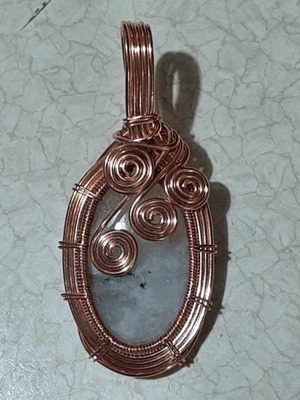 Pendant/Necklace with brass and genuine moss agate gemstone