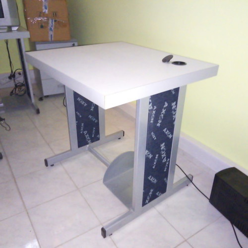 Computer desks used, pack of 9, gray frame and formica