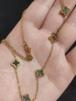 Necklace and earrings triple ring set like new