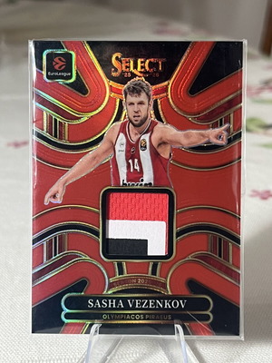 Sasha Vezenkov Jersey Patch Red 63/75 Panini Select Euroleague 2025-26