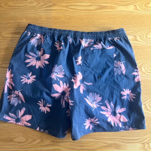 Vintage swim shorts 3XL like new, floral pattern, grey and pink