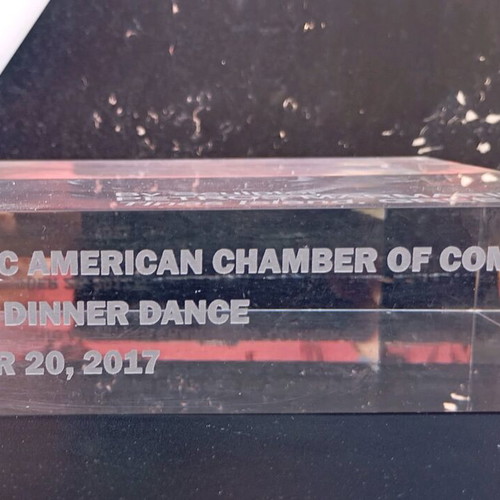 Marble sculpture used, commemorative from annual dinner dance