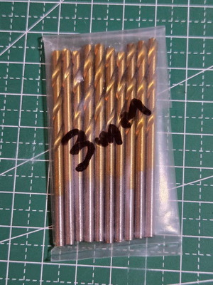 HSS Drill Bits Set 10 Pieces 3mm for Wood Metal Plastic New