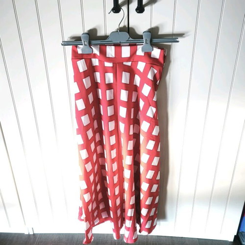 A-line skirt new, white and red, size S
