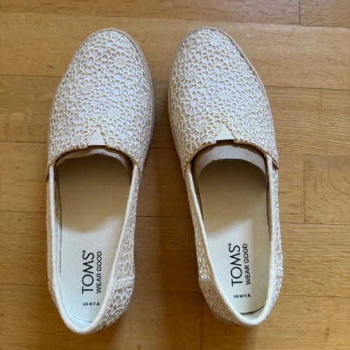 TOMS espadrilles like new, fabric, 4 cm heel, size 38
