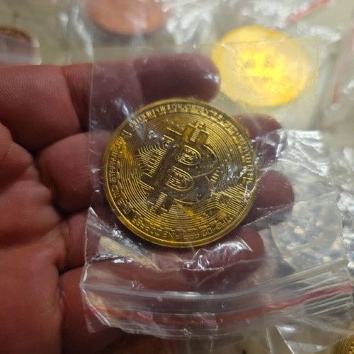 Bitcoin coins used, set of 23 copper silver gold