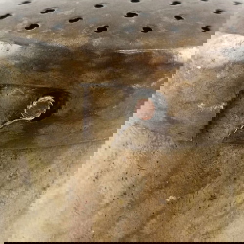 Αντίκα μπρούτζινη ζαχαριέρα μεταχειρισμένη, εσωτερικά γανωμένη