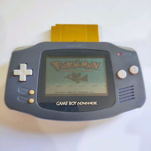 Game Boy Advance Nintendo Console used with Pokémon Gold cartridge