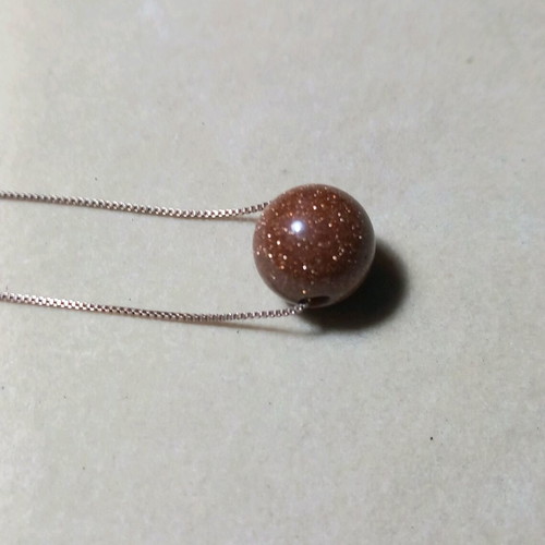 Silver necklace new with rose gold plated chain and goldstone