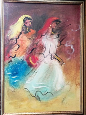Oil painting on canvas by Doris Mich. Papageorgiou in excellent condition