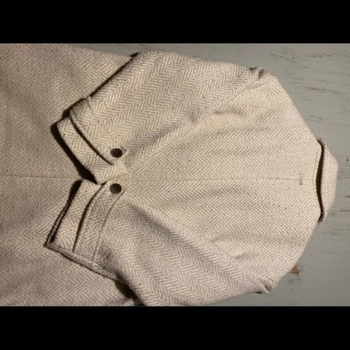 Tom Tailor women's coat vintage herringbone off white medium like new