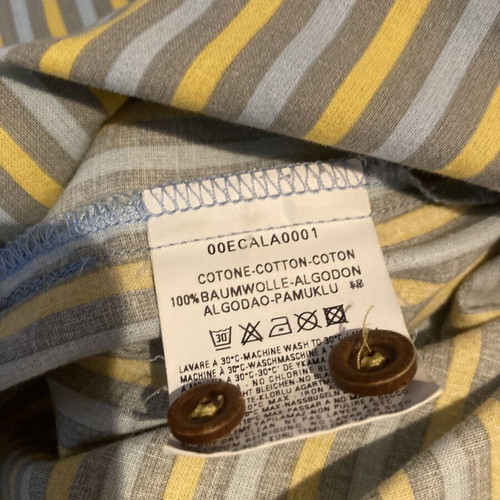 Diesel Y2K striped short-sleeve shirt used, size M, yellow and turquoise