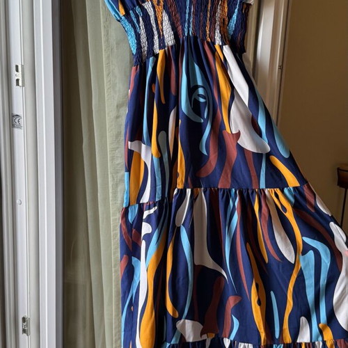 Doca maxi summer dress like new, size M, multicolor