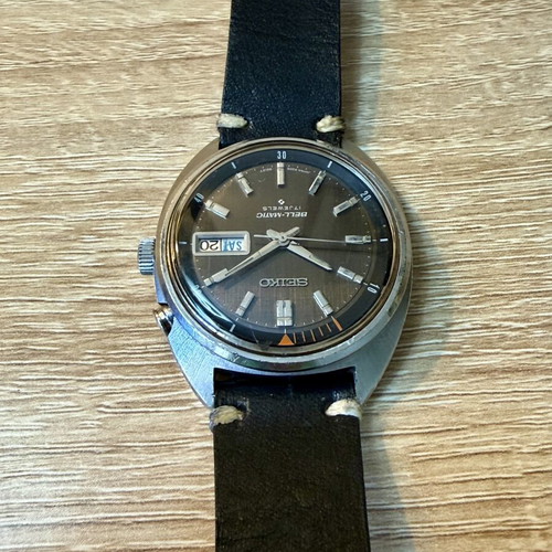 Seiko Bellmatic 4006-6010 vintage wristwatch used, grey dial