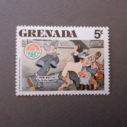 Grenada Walt Disney Snow White and the Seven Dwarfs Christmas stamps set 7 1980 MNH