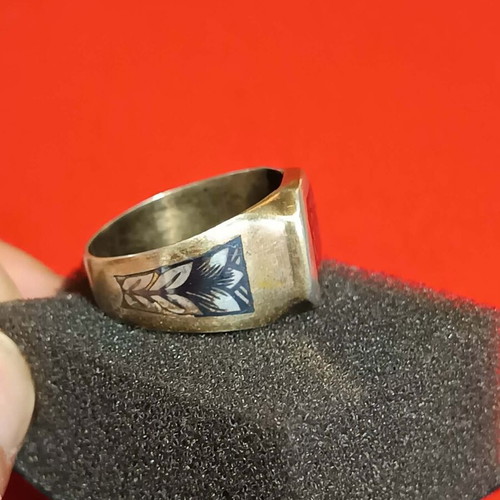 Antique Russian Silver Ring 875 Mark With Gilded Coating Like New