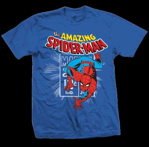 Marvel Comics Unisex Light Blue Tee: Spidey Stamp, L (Large), MARVTS13MBL03, BRAND NEW, SEALED!!