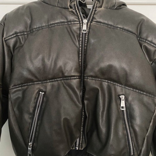 Zara jacket with hood like new, size M, gray and green