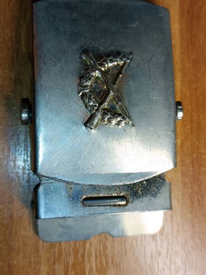 Military belt buckle old used