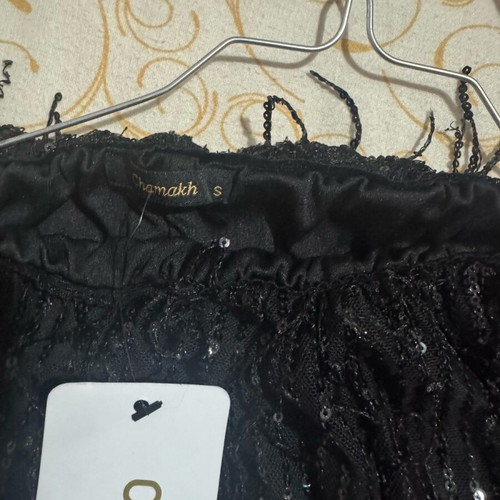 Sequin pants new, straight fit, size S, black
