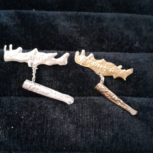 Silver Cretan pins set from old bombonieres