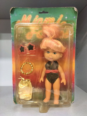 Vintage doll 80's Miami follies new with necklace, glasses and bag