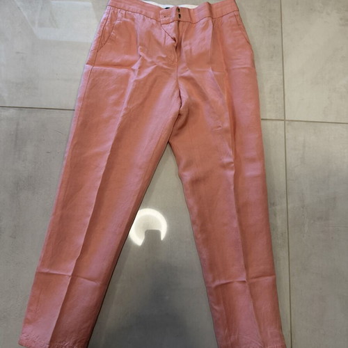 Massimo Dutti linen pants, pink, ankle length, XS