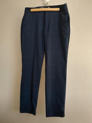 Zara checked slim pants used, blue, size S