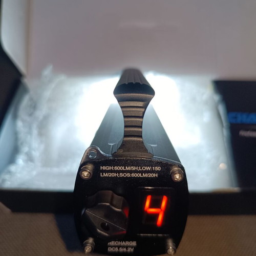 Diving flashlight LED XM-L2 with LCD screen new, aviation aluminum