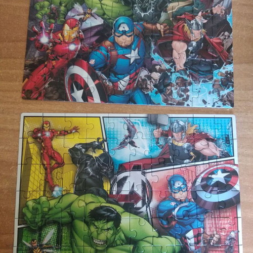Avengers puzzles 2x60 pcs and Spiderman used