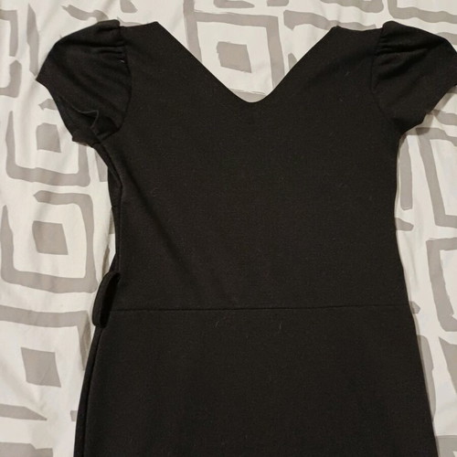 Black tight dress short sleeve with neckline like new